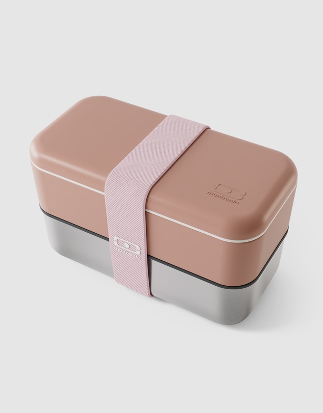 Monbento - Monbento Mb Sense Original The Two-Tier Metal Food Container Sense Original - Pink Moka