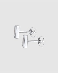 Kuzzoi - ICONIC EXCLUSIVE - Earrings Men Rectangle Topaz in 925 Sterling Silver