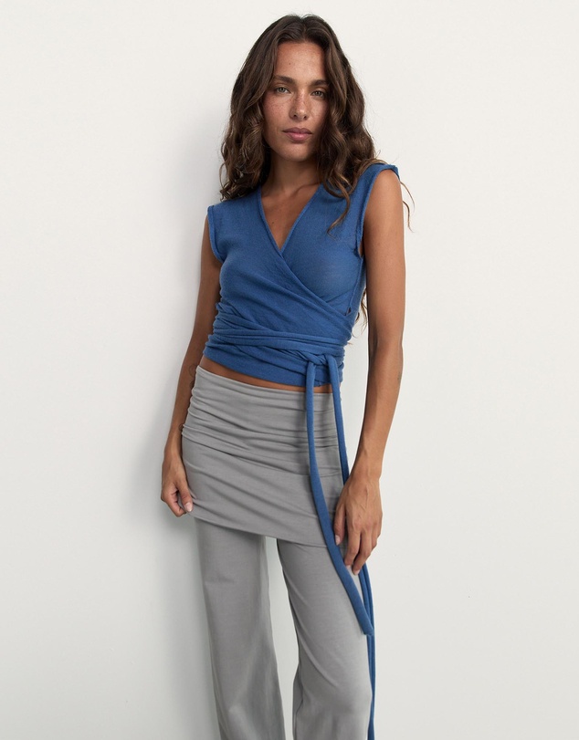 Pinky & Kamal - Light Merino Knit Wrap Top