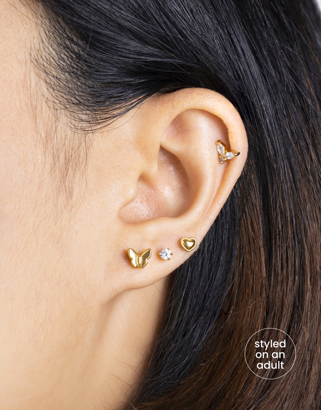 Wanderlust + Co - Butterfly Gold Flat Back Earrings