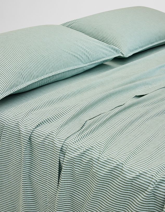 Country Road - Brae Australian Cotton Stripe Queen Flat Sheet