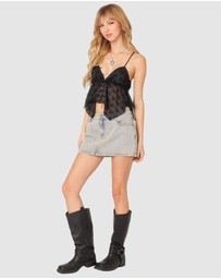EDIKTED - Flutter Frilled Tie Back Top