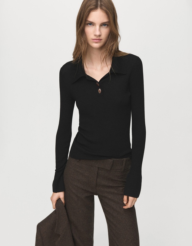 M.N.G - Knitted Polo-Neck Sweater