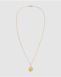 Elli Jewelry - Necklace Compass Pendant Windrose in 925 Sterling Silver Gold Plated