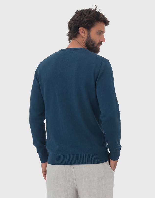 Coast Clothing - Crew Neck Cotton Jumper - Blue