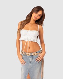 EDIKTED - Mandy cropped cotton lace corset
