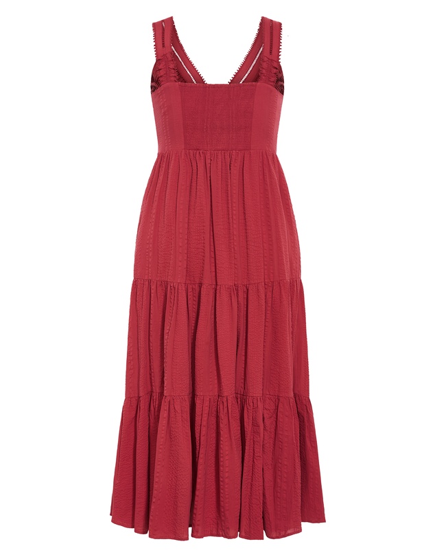 City Chic - Plus size Belle Trim Cotton Dress - sienna