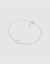 Elli Jewelry - Anklet Cloverleaf Pendant Lucky Charm with Zirconia in 925 Sterling Silver