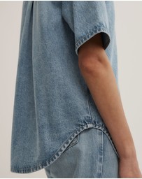 Witchery - Short Sleeve Denim Snap Shirt