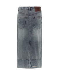 ONE TEASPOON - Cassidy Mid Waist Long Denim Column Denim Skirt - Dirty Blue