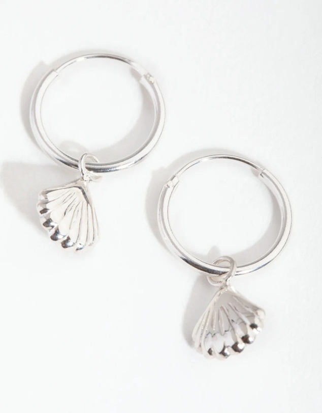 Lovisa - Sterling Silver Shell Hoop Earrings