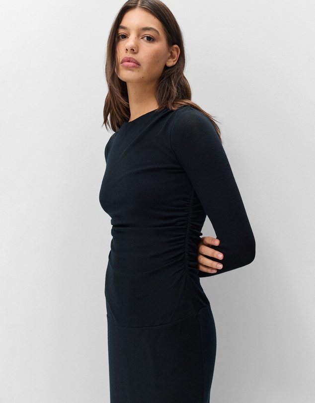 UNISON - Merino Drape Detail Dress