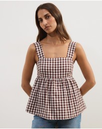 Atmos&Here - Billie Self Tie Gingham Top