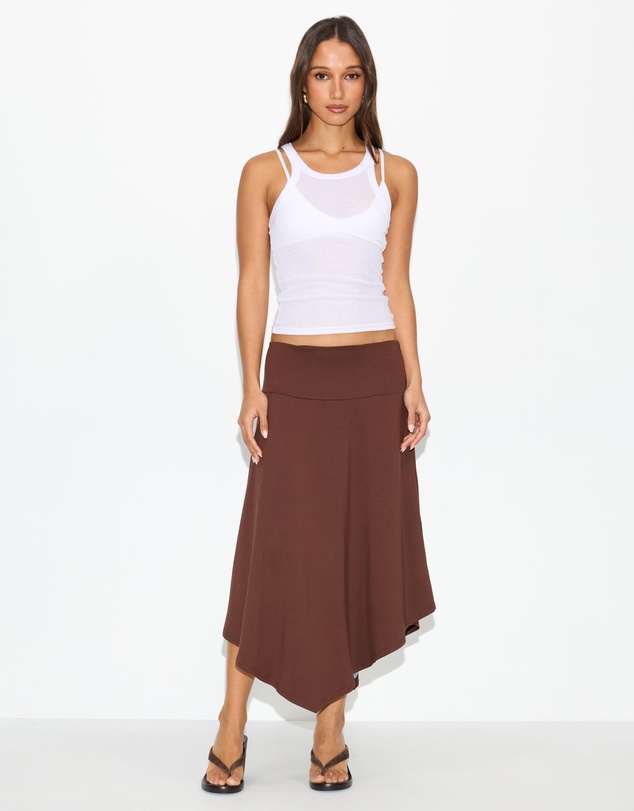 Dazie - Vacay Reversible Jersey Midi Skirt