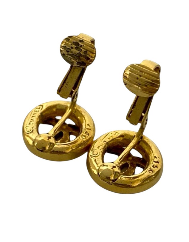 Pre-Loved by Azura Reborn - Pre-Loved CC Gold Plated Round Clip On Earrings