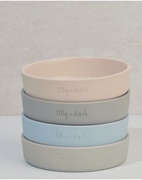 Lilly + Dash - Cat Eat and Drink Set – 2 Bowls + Lick Insert + Sand Placemat
