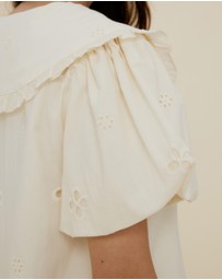 The Fated - Esther Tie Front Broderie Mini Dress