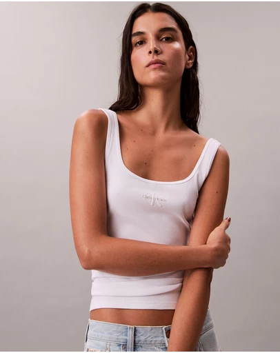 Calvin Klein Jeans - Monologo Rib Scoop Neck Tank Top