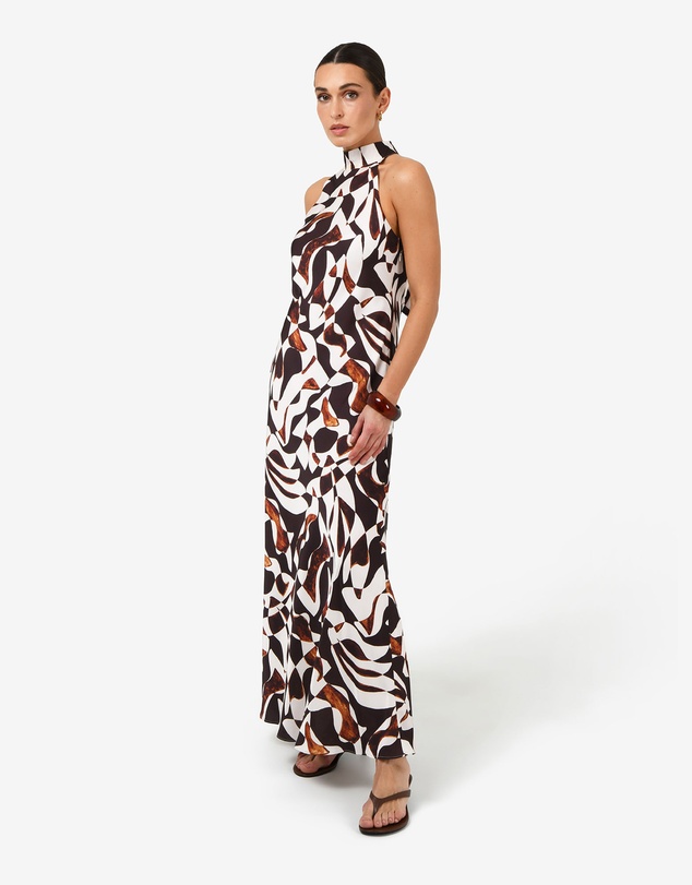 Forcast - Hazel Printed Halter Dress
