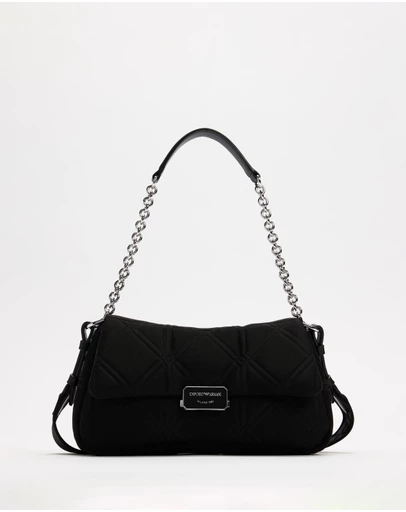 Emporio Armani - Logo Embossed Half Flap Shoulder Bag