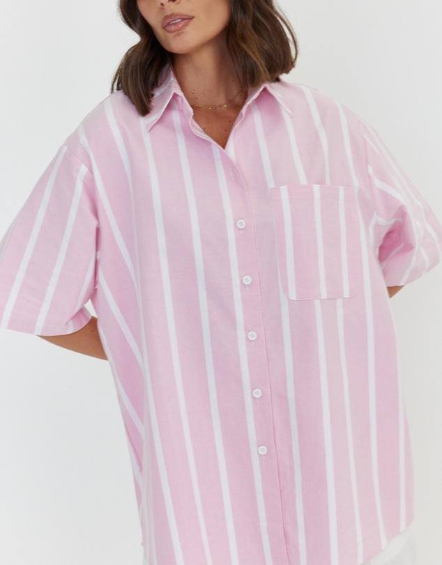 ALEXANDRA - Rogue Shirt Pink Chambray Stripe