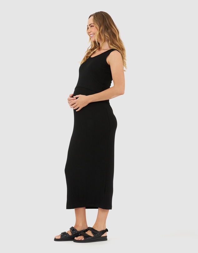Ripe Maternity - Rib Maxi Nursing Dress