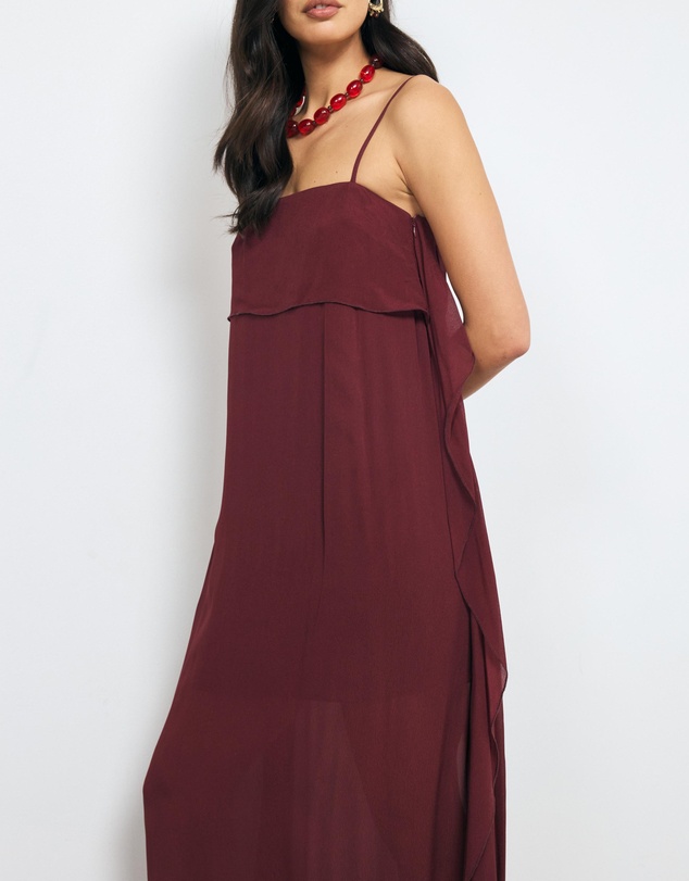 AERE - Solea Drape Back Maxi Dress