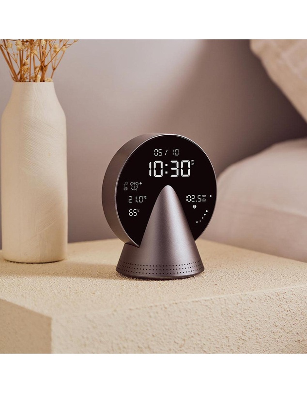 Lexon - Lexon Conic Radio Alarm Clock With Fm & Built-In Bluetooth Speaker - Grey