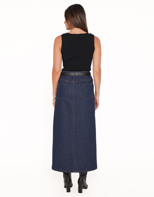 Petal & Pup - Dana Denim Midi Skirt - Midnight