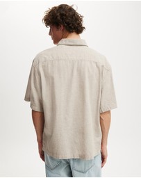 Cotton On - Eli Linen Blend Short Sleeve Shirt