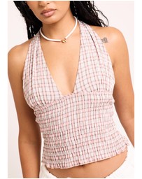 Insight - Juno Shirred Plunge Top