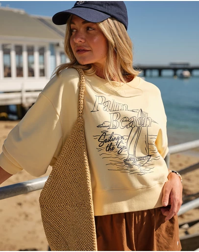 Ceres Life - Charlie Cropped Slouchy Crew
