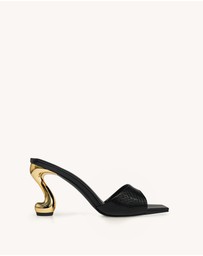 JW PEI - Hannah Faux Snakeskin Heel Mules