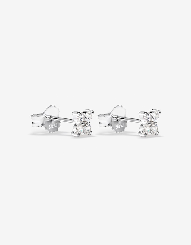 Michael Hill - Floral Stud Earrings with Cubic Zirconia in Sterling Silver