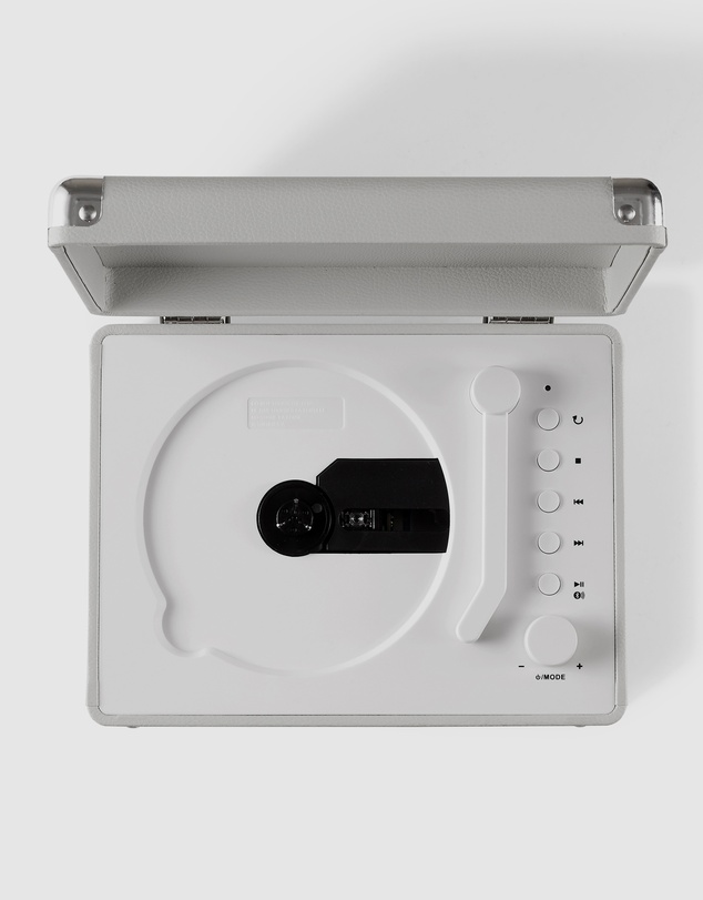 Crosley - Crosley Cruiser Portable Retro CD Player with Stereo Bluetooth Speakers, FM Radio - White Sands
