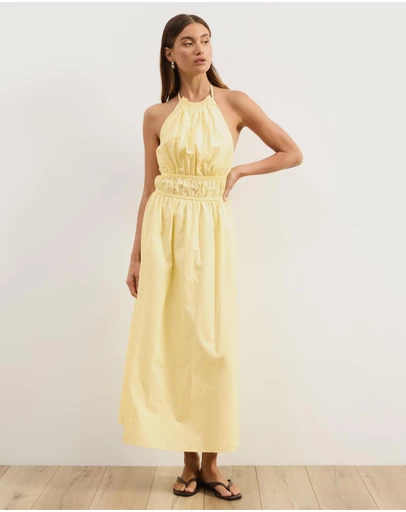 Atmos&Here - Georgia Cotton Poplin Halter Maxi Dress