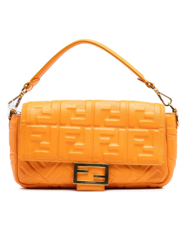 Pre-Loved by Azura Reborn - Pre-Loved Zucca Embossed Leather Baguette Satchel