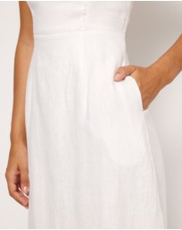 AERE - Kaili Linen Square Neck Maxi Dress