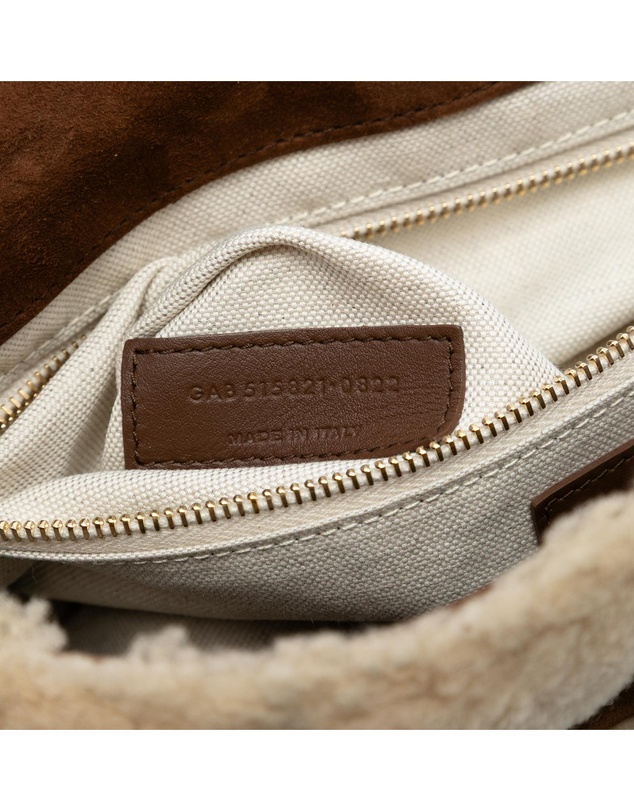 Pre-Loved by Azura Reborn - Pre-Loved Medium Suede and Shearling Patchwork Jamie Shoulder Bag