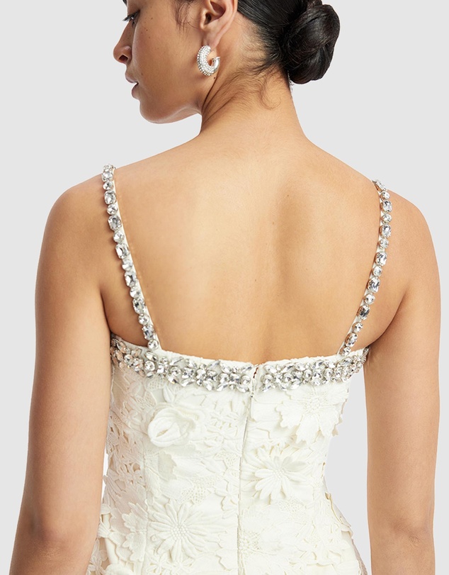 LEO LIN - Sophia Embellished Lace Mini Dress