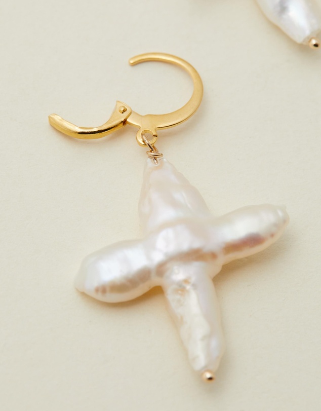 Reliquia Jewellery - Cross Pearl Earrings