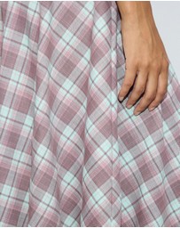 Dazie - Hamilton Hanky Hem Check Midi Skirt