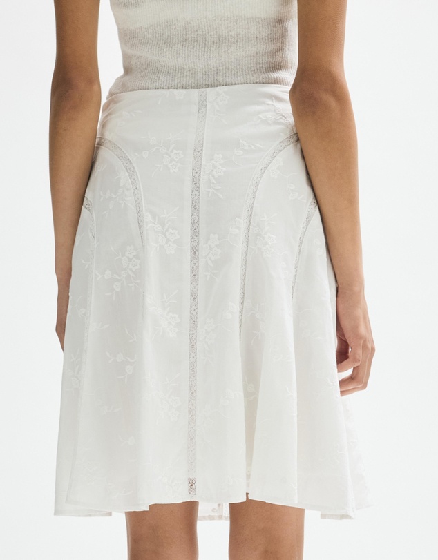Minima Esenciales - Masson Cotton and Lace Midi Skirt