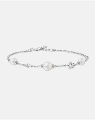 Ania Haie - Ania Haie Silver Pearl and Star Station Bracelet