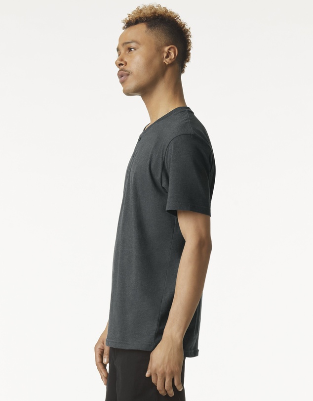 American Apparel - Unisex Henley Short Sleeve CVC T-Shirt