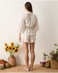 BOTEH - Serenia Smock Blouse With Waist Tie