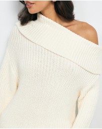 AERE - Leia Off Shoulder Knit Jumper