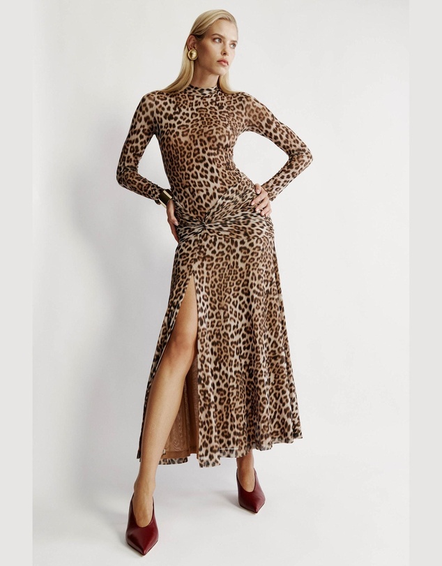 Bardot - Lea Printed Mesh Midi Dress
