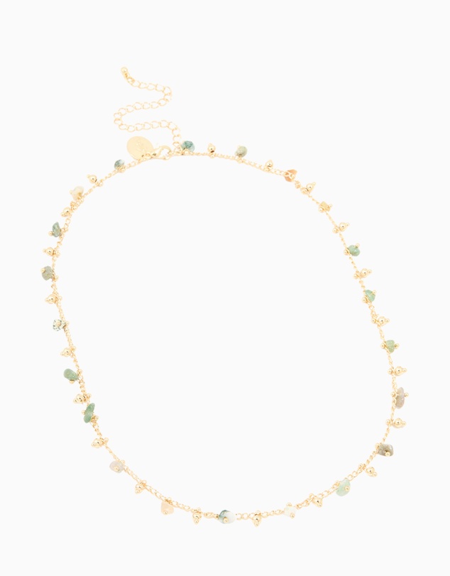Lovisa - Gold Plated Multicoloured Semi Precious Stone Droplet Necklace