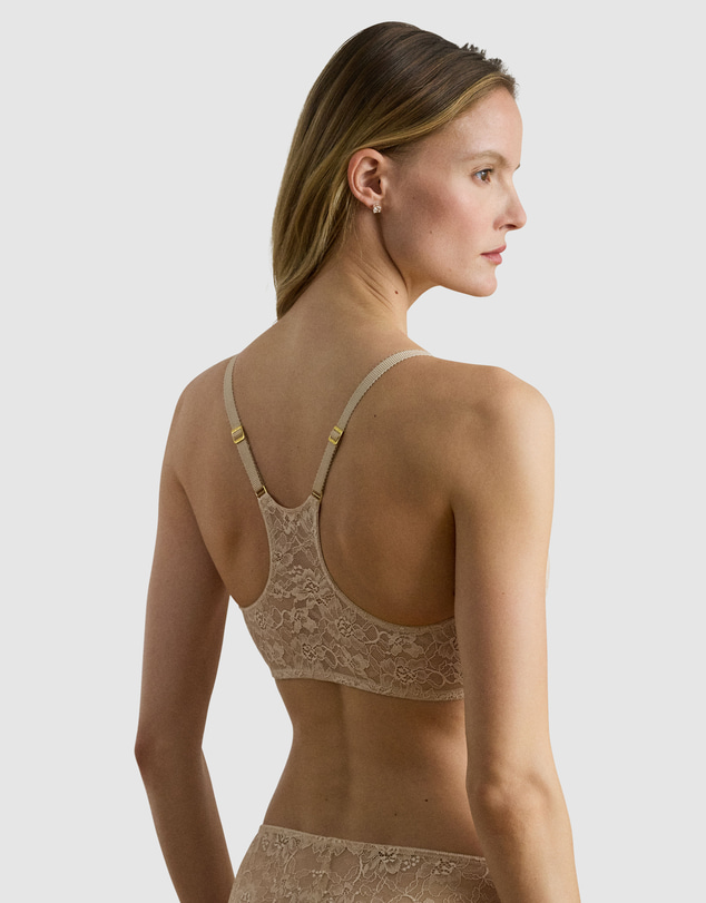 Lauren by Ralph Lauren - Lauren Lace Front Close Padded Racerback Bra